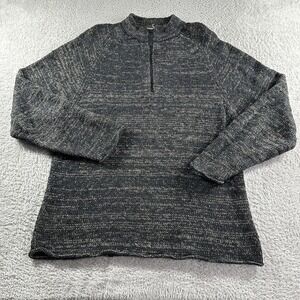 The Territory Ahead Sweater Mens Large Knit Pattern Long 1/4 Zip Pull‎ Over